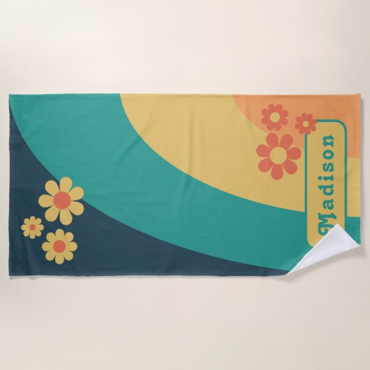 Floral naam retro Arc Strandlaken (Voorkant)