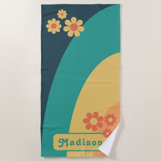 Floral naam retro Arc Strandlaken (Voorkant)