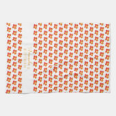 Floral naam rode Oranje fluitpatroon Theedoek (Horizontaal)
