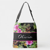 Floral naam tropische kleuren crossbody tas (Achterkant)