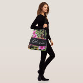 Floral naam tropische kleuren crossbody tas (Op model)