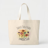 Floral naam van scripts Grote Canvas tas (Voorkant)
