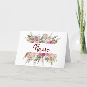 Floral-naamkaart Kaart