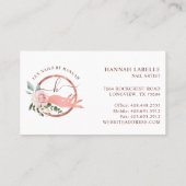 Floral Nail Art Manicure Hand Salon Monogram Logo Visitekaartje (Achterkant)