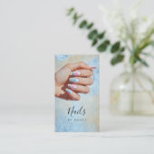 Floral Nail Art Pastel  Visitekaartje (Staand voorkant)