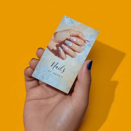 Floral Nail Art Pastel  Visitekaartje