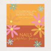 Floral Nail Technicia Groovy Visitekaartje (Buitenkant ongevouwen)