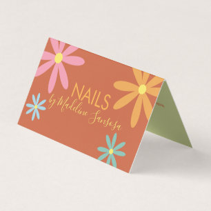 Floral Nail Technicia Groovy Visitekaartje