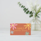 Floral Nail Technicia Groovy Visitekaartje (Staand voorkant)
