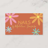 Floral Nail Technicia Groovy Visitekaartje (Voorkant)