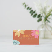 Floral Nail Technicus Oranje Visitekaartje (Staand voorkant)