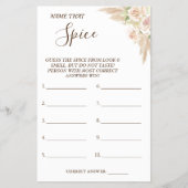 Floral Name dat Spice Vrijgezellenfeest game card Flyer (Voorkant)