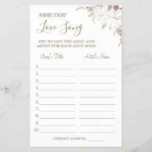 Floral Name die graag een douchecaart voor liedjes Flyer