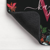 Floral Name Monogramal van de Waterverf Burgundy B Muismat (Hoek)