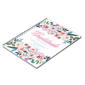 Floral Named Pink Gratitude Journal Notitieboek (Linkerzijde)