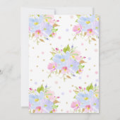 Floral Naming Day en 1st Birthday Invitation Girl Kaart (Achterkant)