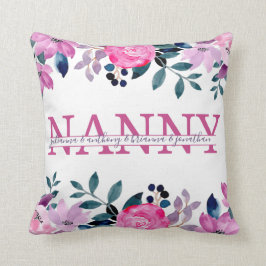 Floral Nanny gespleten Monogram met namen van klei Kussen