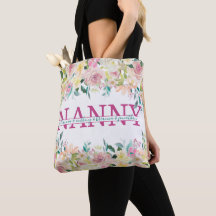 Floral Nanny gespleten Monogram met namen van klei
