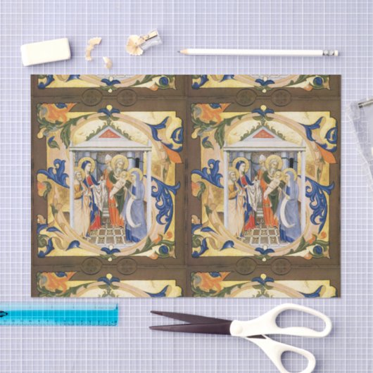 FLORAL NATIVITY CHRISTMAS PARCHCHMENT TISSUEPAPIER (Craft)