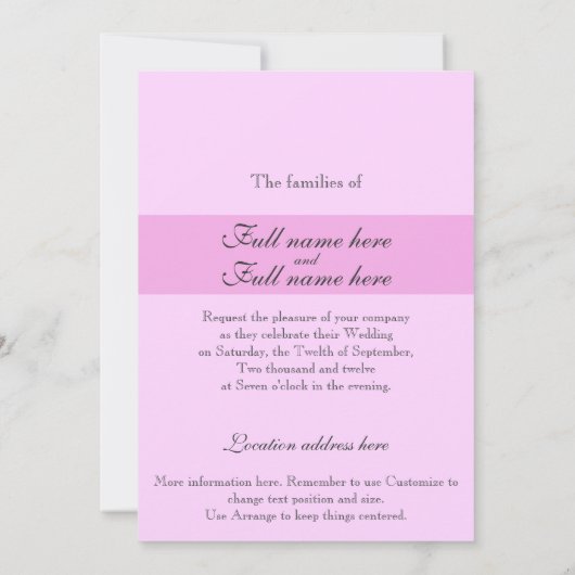 Floral Natural Simple nodigt.formal. Kaart (Achterkant)