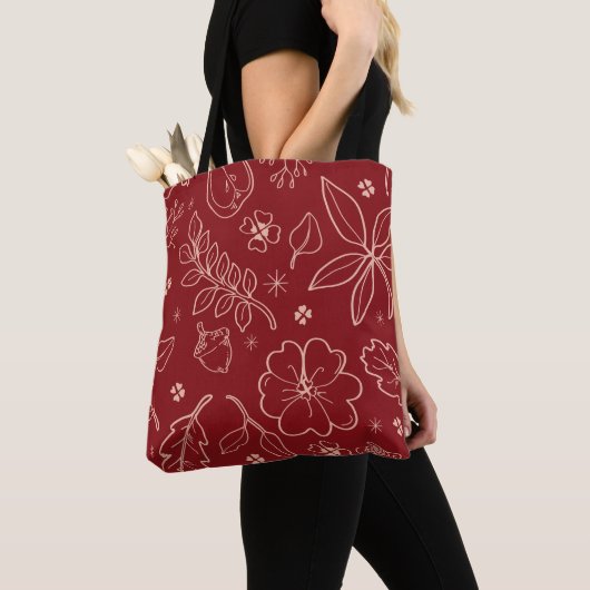 Floral Natuur All-Over Print Eco Canvas tas (Dichtbij)