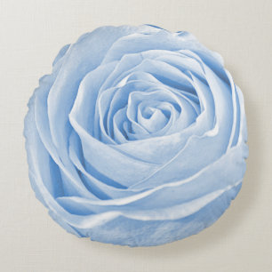 Floral Natuur Foto Dainty Light Blue Roos Rond Kussen