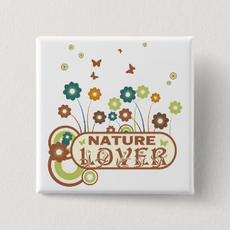 Floral Natuur Lover Vierkante Button 5,1 Cm