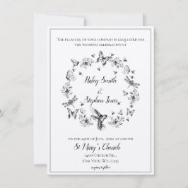 Floral Natuur met uitnodiging voor officiële bruil