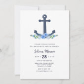 Floral Nautical Anchor Bachelorette Party Kaart (Voorkant)