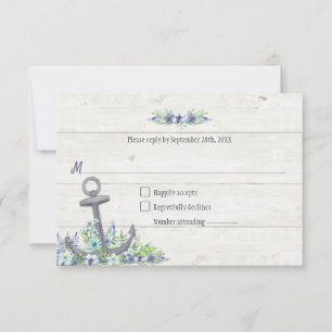 Floral Nautical Anchor Party RSVP Antwoord