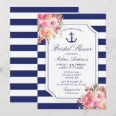 Floral Nautical Anchor Waterverf Vrijgezellenfeest Kaart (Voorkant / Achterkant)