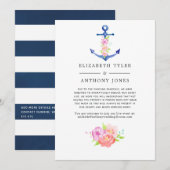 Floral Nautical Reduced Guest List Aankondiging (Voorkant / Achterkant)