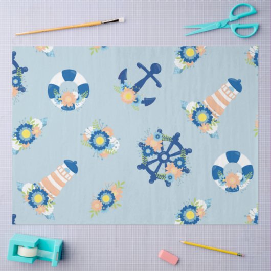 Floral Nautical Series Design 7 Tissuepapier (Craft)