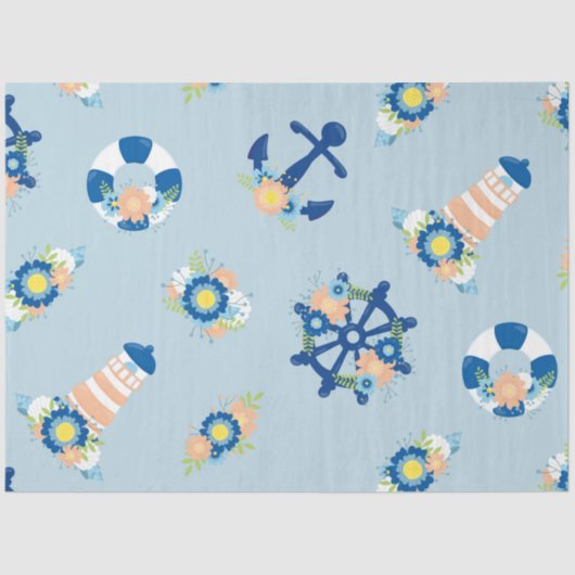 Floral Nautical Series Design 7 Tissuepapier (Voorkant)
