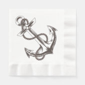 Floral Nautisch Anker Bloemenfeest / Huwelijk Servetten (Voorkant)