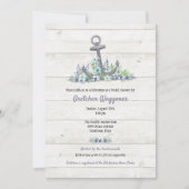 Floral nautisch anker Vrijgezellenfeest Kaart (Voorkant)