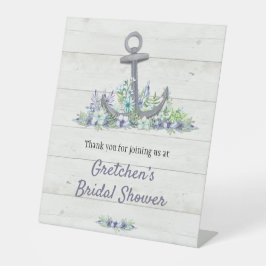 Floral nautisch anker Vrijgezellenfeest Reclamebord Met Voetstuk