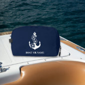 Floral nautische anker aangepaste bootnaam marine toilettasje