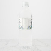 Floral nautische anker bruiloft water fles label waterfles etiket (Achterkant)