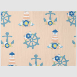 Floral nautische serie ontwerp 4 tissuepapier