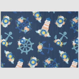 Floral nautische serie ontwerp 6 tissuepapier