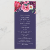 Floral Navy Blauw Trouwprogramma Programmakaart (Voorkant)