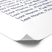 Floral Navy Blue Lace Wedding Seating Chart Poster (Hoek)