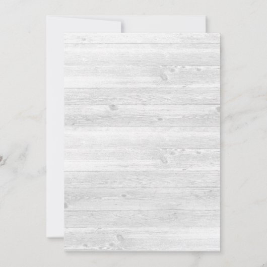 FLORAL  NAVY BLUE RUSTIC WHITEWASH WEDING KAART (Achterkant)