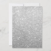 Floral Navy Blue Silver Sparkles Baby shower Kaart (Achterkant)