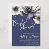Floral Navy Blue Vrijgezellenfeest Kaart (Voorkant)