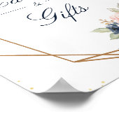 Floral Navy & blush geometrische Kaarten & cadeaub Poster (Hoek)