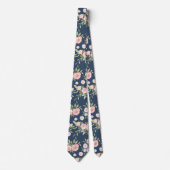 Floral Navy en Blush Stropdas (Voorkant)