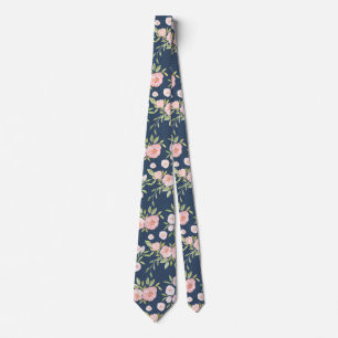 Floral Navy en Blush Stropdas