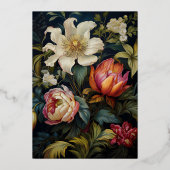 Floral Nederlands schilderij 17e 18e eeuw. Bruilof Folie Uitnodiging (Achterkant)